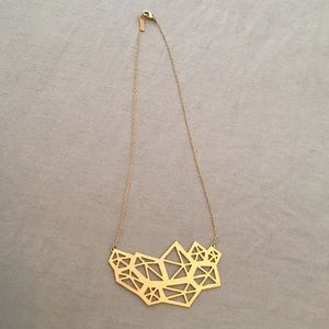 Geometric gold necklace